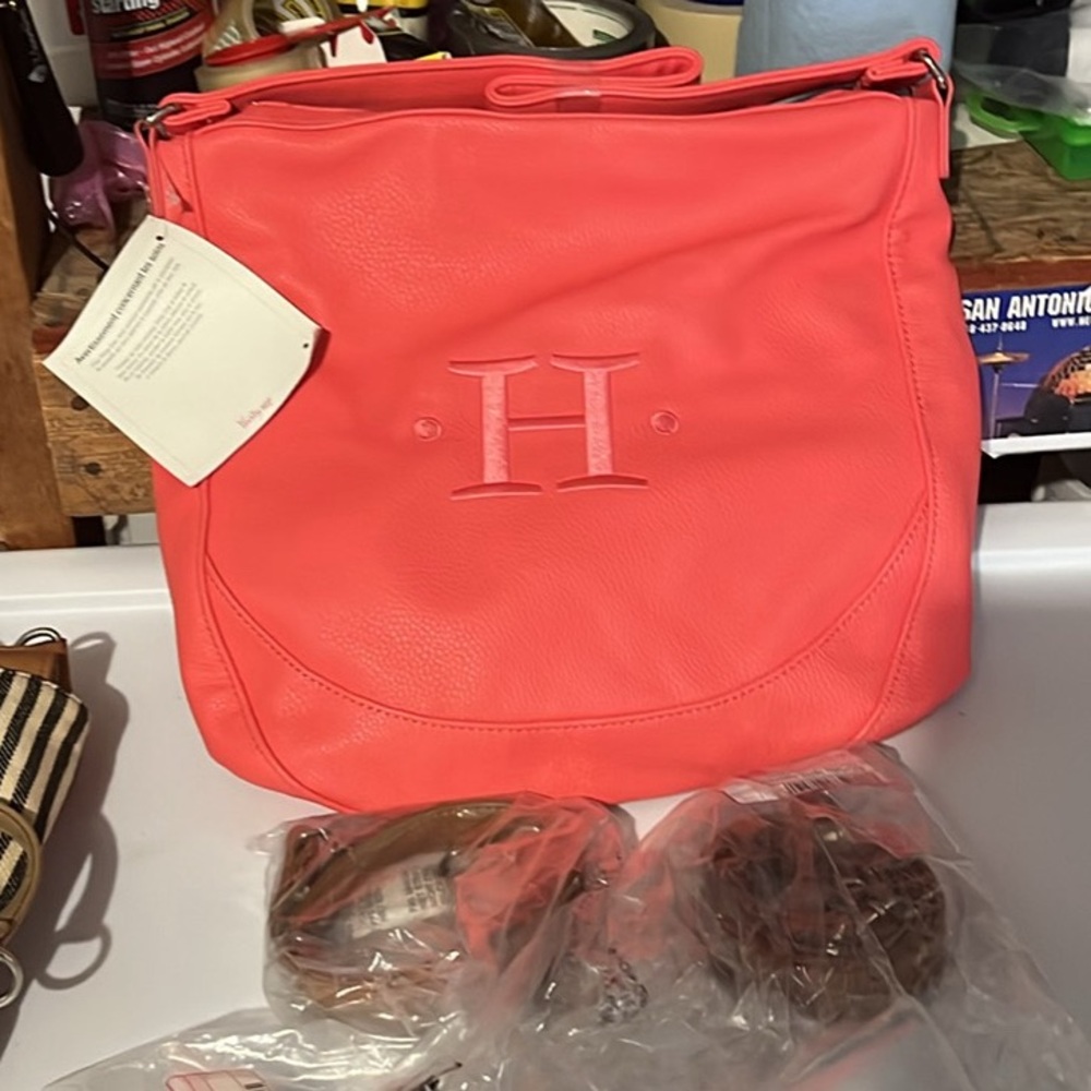 Coral Monogrammed H Crossbody